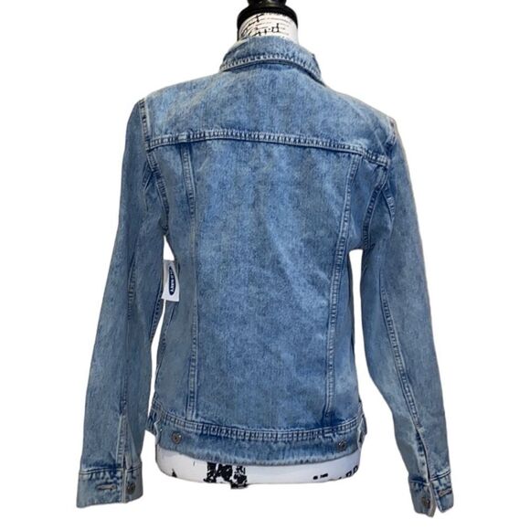 NWT Old Navy Distressed Truckers Jean Jacket Stonewashed Size Medium - Picture 2 of 9